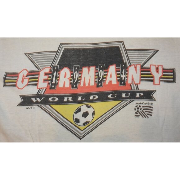 Vintage 1994 Germany World Cup Spellout Single Stitch T-Shirt Medium - Picture 7 of 9